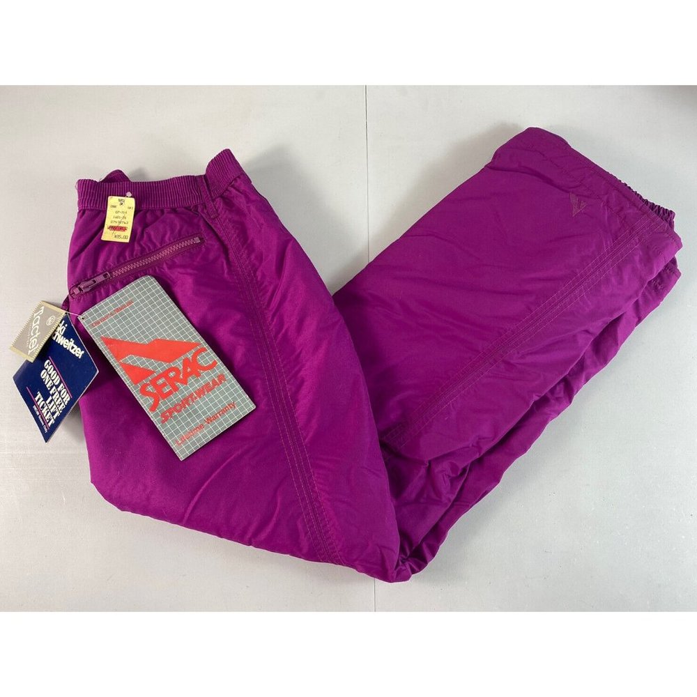 Vtg New Serac Ski Snow Pants Womens  Sz 8 Pink ski pants lined